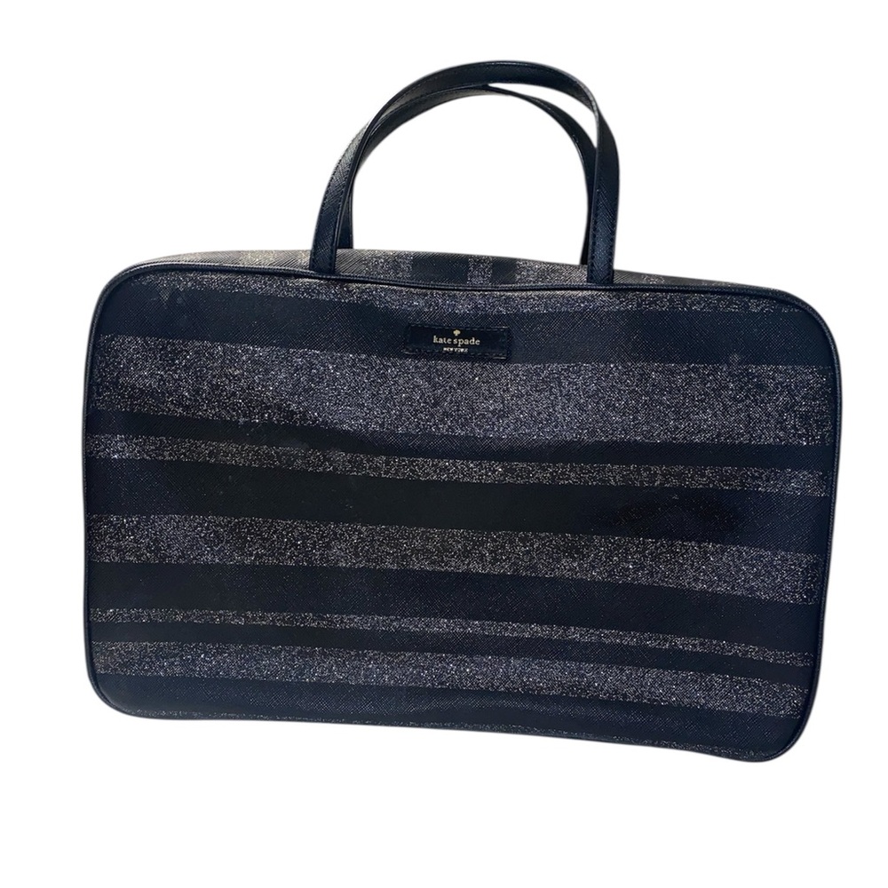 Kate Spade Black and Glitter Striped Bag